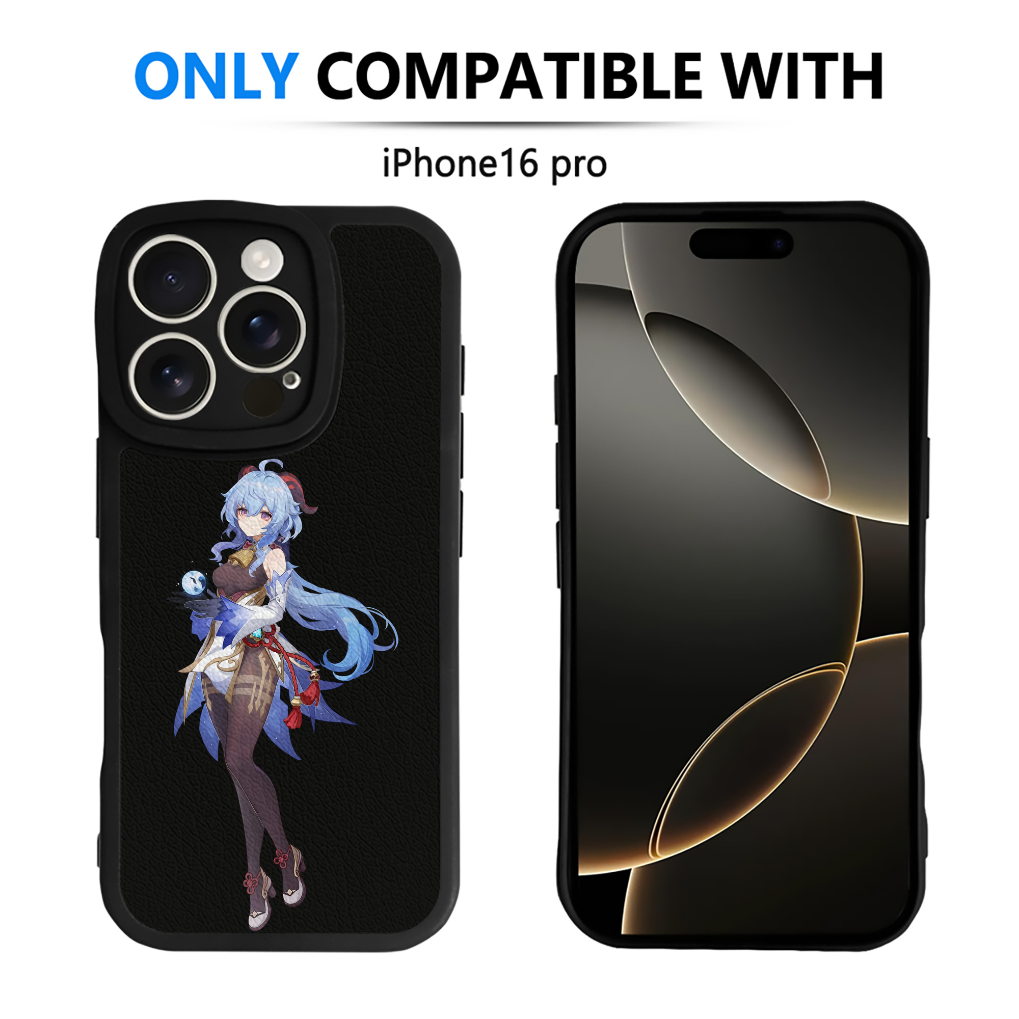 げんし神 甘雨 かんう genshin Ganyu 【iPhone 16シリーズ対応】シリコンスマホケース（レザー調） 材質：シリコン
